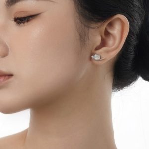 Rune Opal and Diamond 925 Silver Earring
